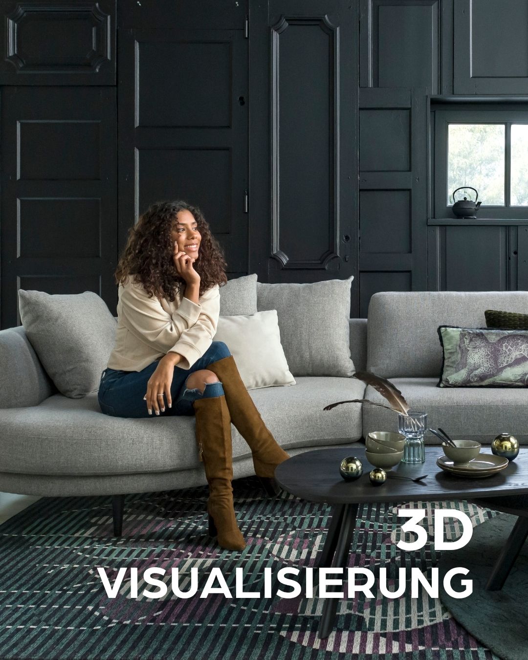 Kaffeetisch, Sitzend, Dekoration für Zuhause, Wohnzimmer, Couch